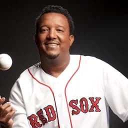 Chris Dare with Pedro Martinez, Boston Red Sox