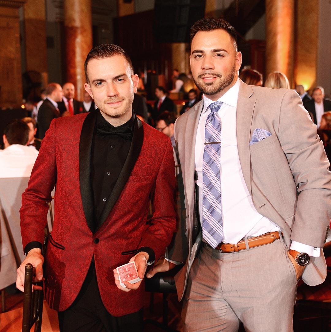 Chris Dare with a guest at a black-tie corporate gala